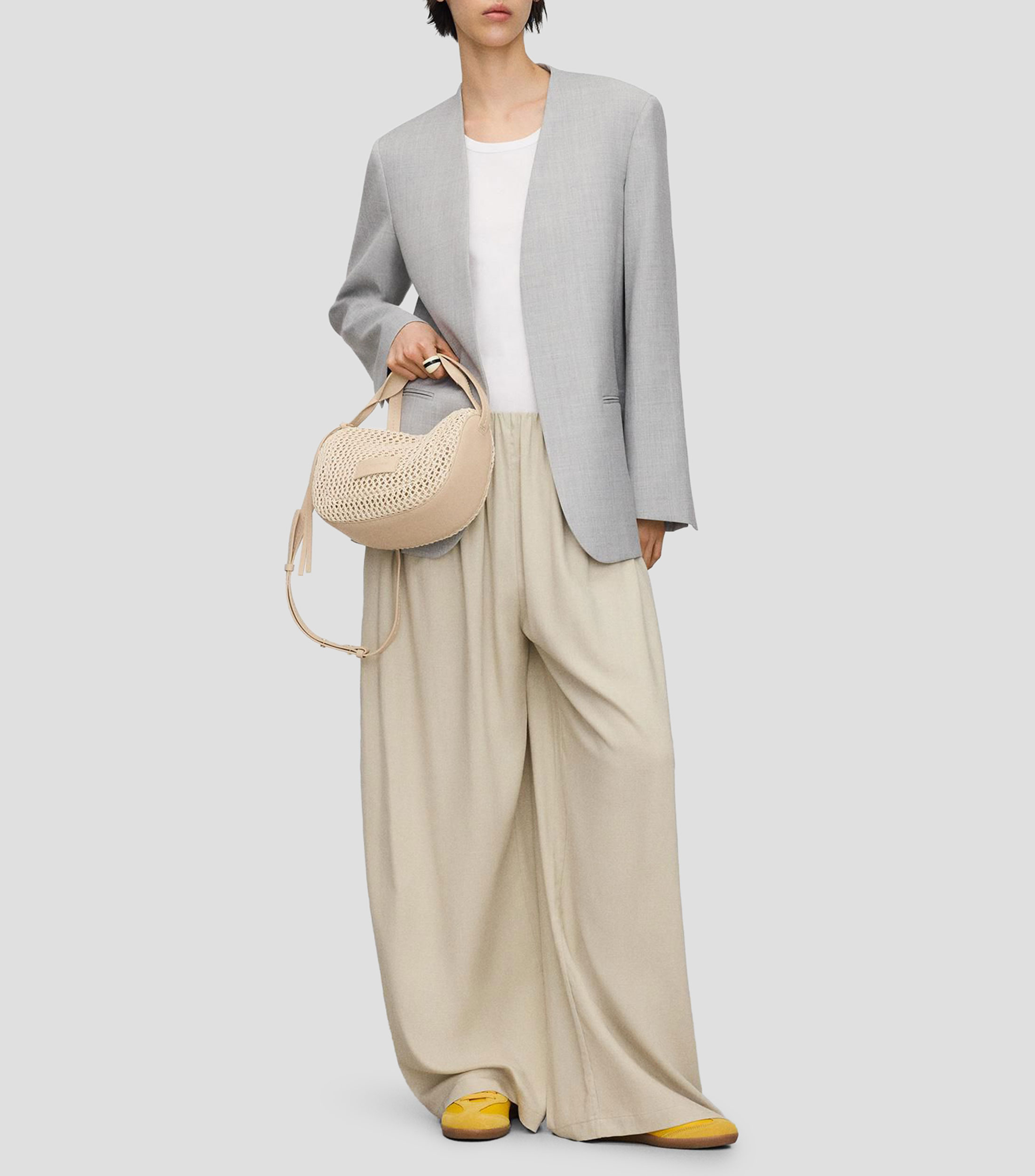 Bolsa Shoulder Beige Microdiseño Mujer